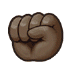 ✊🏿 raised fist: dark skin tone display on Samsung